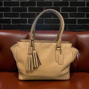 Coach Legacy Candace Satchel 24201 Tan Leather Brass Handbag Dual Handle Bag